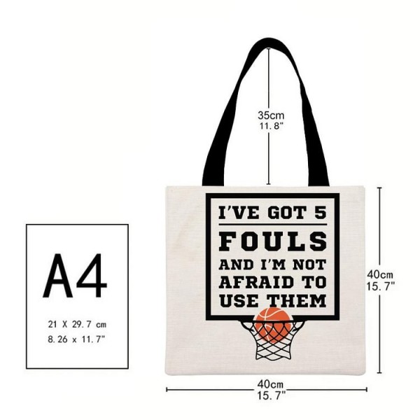 I‘ve Got 5 Fouls And Im Not Afraid To Use Them Basketball - Linen Tote Bag