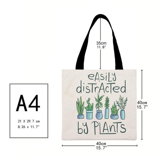 Easily Distracted By Plants - Linen Tote Bag