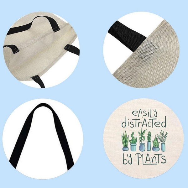 Easily Distracted By Plants - Linen Tote Bag
