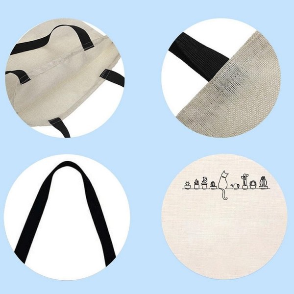 Cats and Plants - Linen Tote Bag