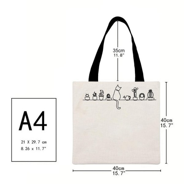 Cats and Plants - Linen Tote Bag