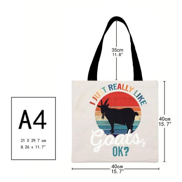 I Just Really Like Goats - Linen Tote Bag