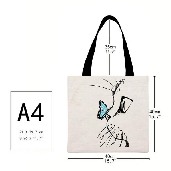 Boop! Butterfly on a kitten nose Animal Cat Lover - Linen Tote Bag