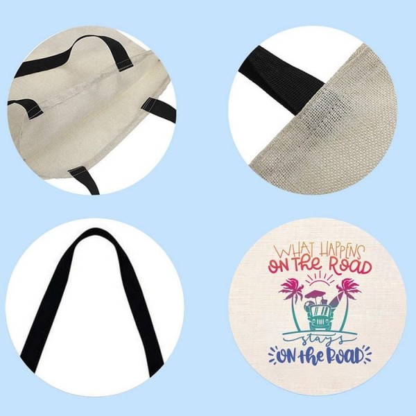 Family Road Trip Beach - Linen Tote Bag