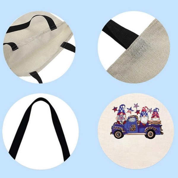 USA Independence Day Car Dwarf - Linen Tote Bag