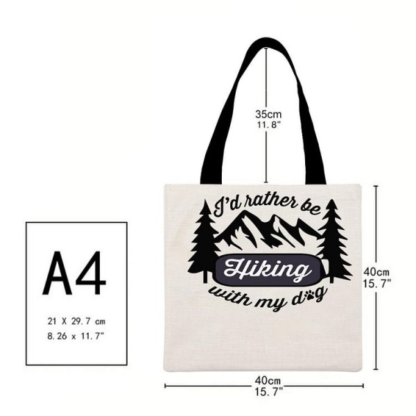 I’d Rather Be Hiking With My Dog - Linen Tote Bag
