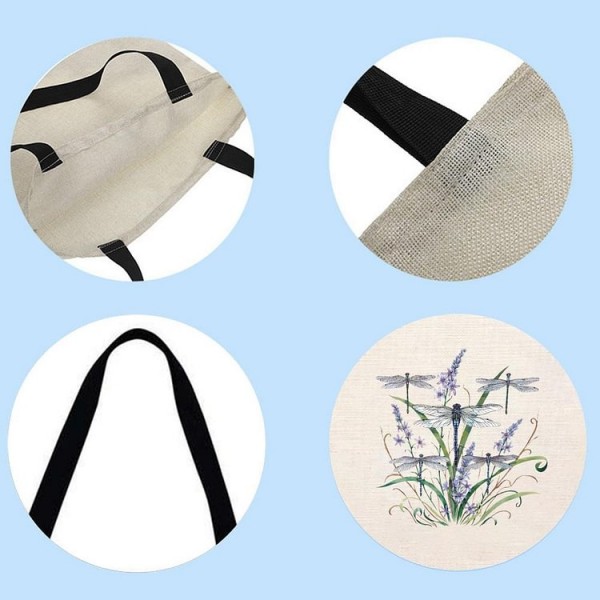 Dragonfly Flowers insect - Linen Tote Bag