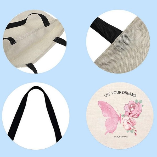 let your dreams be your wings butterfly - Linen Tote Bag