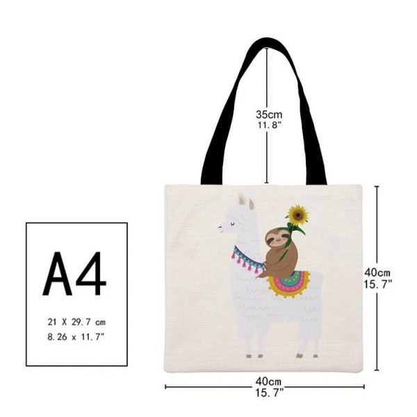 Sloth riding a Llama - Linen Tote Bag