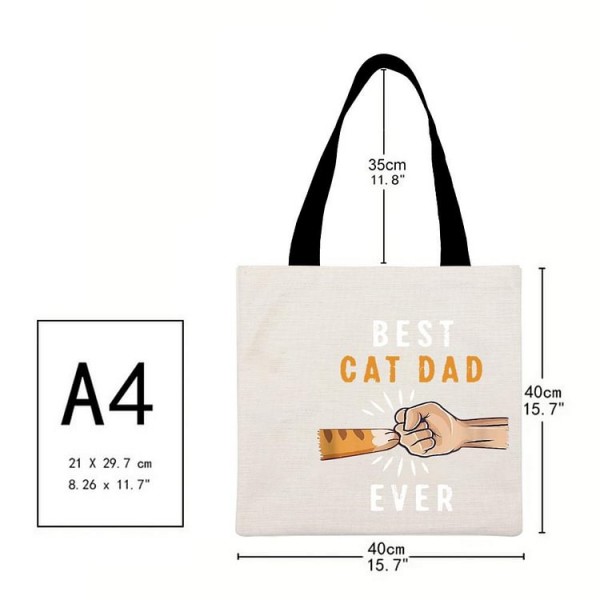 cat - Linen Tote Bag