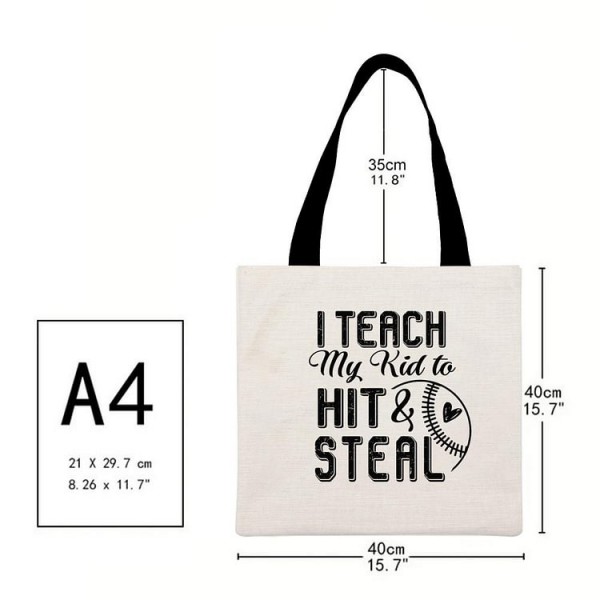 I teach my kid to Hit & Steal - Linen Tote Bag