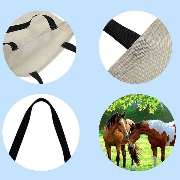 Linen Tote Bag - Horses