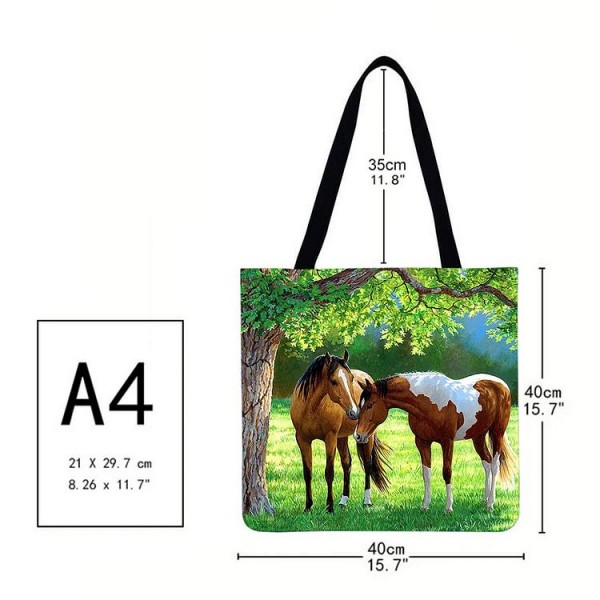 Linen Tote Bag - Horses