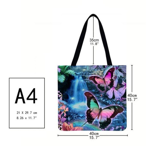 Linen Tote Bag - Butterfly