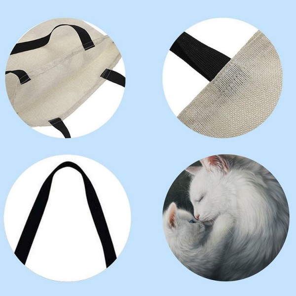 Linen Tote Bag -  cat
