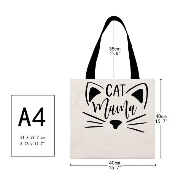 Cat mama - Linen Tote Bag