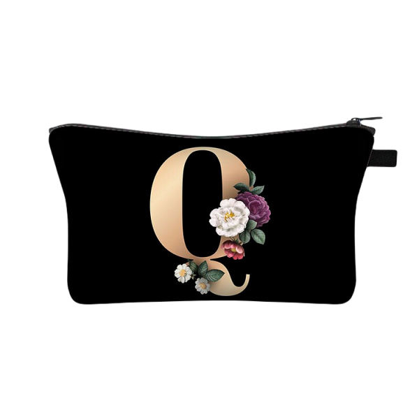 Designer Make Up Bags - 26 Initials Flower