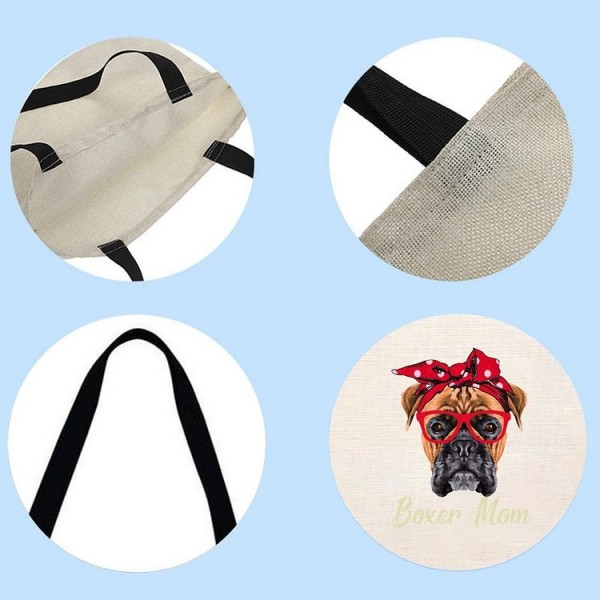 Boxer mom - Linen Tote Bag