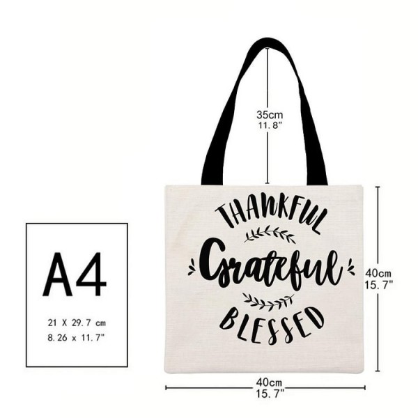 Thankful grateful blessed - Linen Tote Bag
