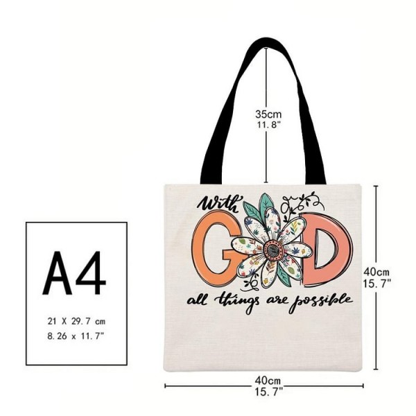 With god all things are possible - Linen Tote Bag