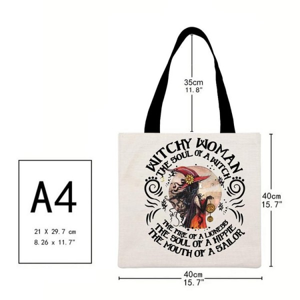 Witchy woman Halloween - Linen Tote Bag