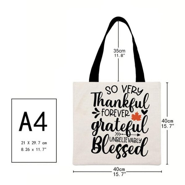 So Grateful Incredibly Thankful Unbelievably Blessed - Linen Tote Bag
