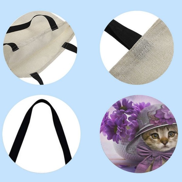 Linen Tote Bag -  cat