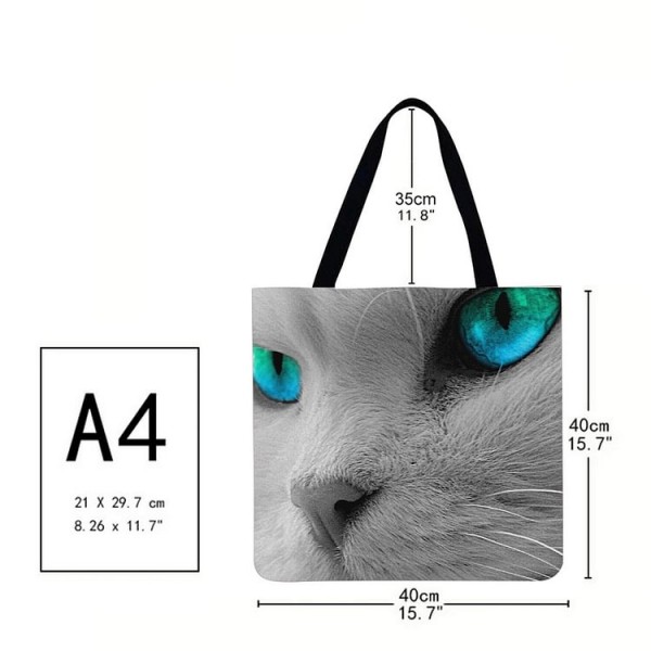Linen Tote Bag -  cat