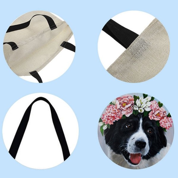 Linen Tote Bag -  dog