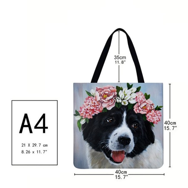 Linen Tote Bag -  dog