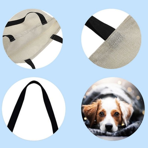 Linen Tote Bag -  dog