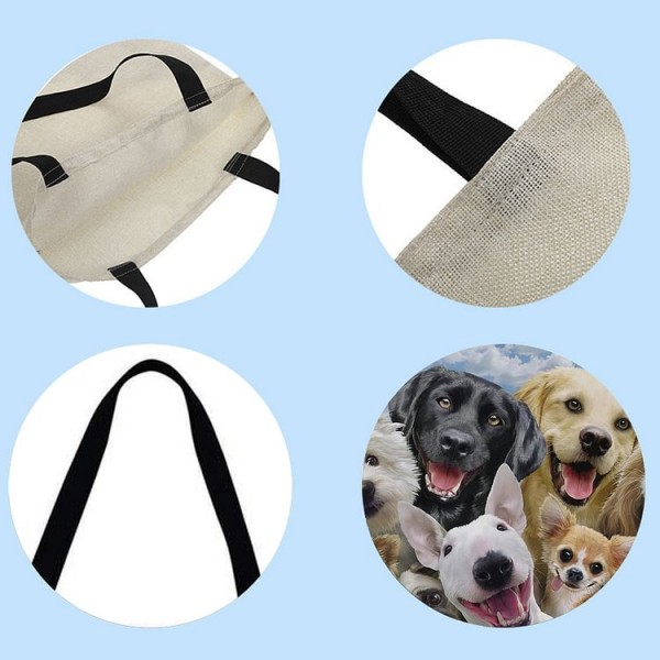 Linen Tote Bag -  dog