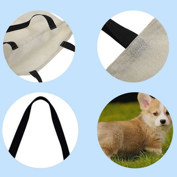 Linen Tote Bag -  dog