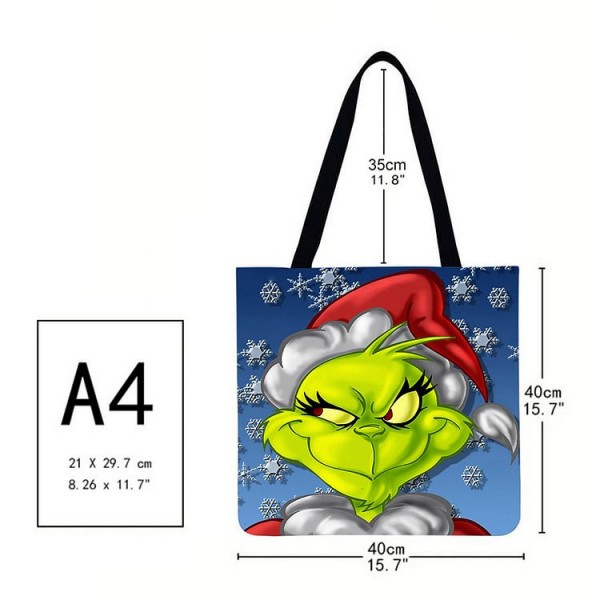 Linen Tote Bag - Christmas Cartoon